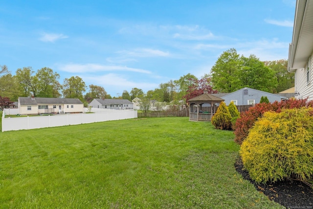 view of yard featuring a gazebo