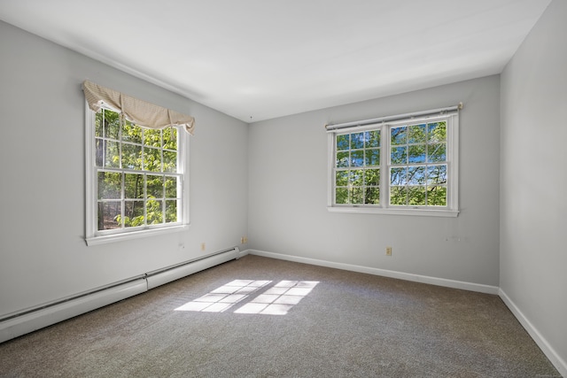 1343 Baldwin Hill Rd, Ledyard, CT 06335 - spare room featuring baseboard heating, carpet, and plenty of natural light