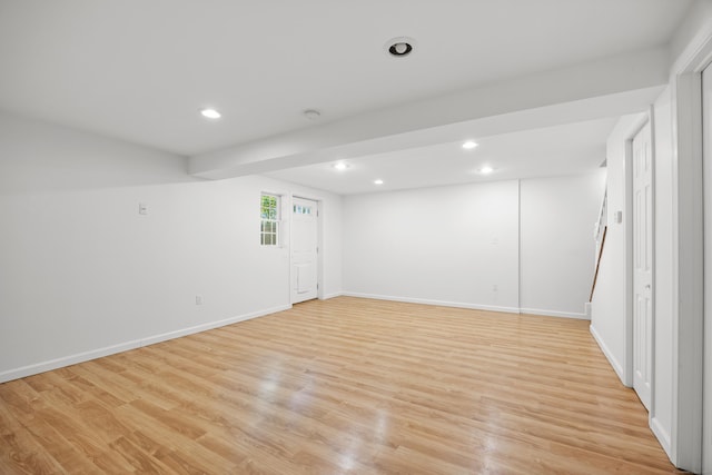 1343 Baldwin Hill Rd, Ledyard, CT 06335 - basement featuring light wood-style flooring, recessed lighting, and baseboards