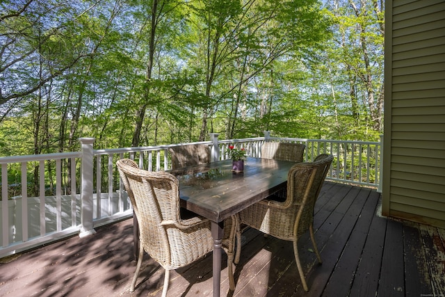 1343 Baldwin Hill Rd, Ledyard, CT 06335 - wooden terrace featuring outdoor dining space