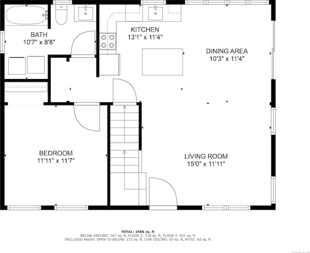 1343 Baldwin Hill Rd, Ledyard, CT 06335 - floor plan / room layout