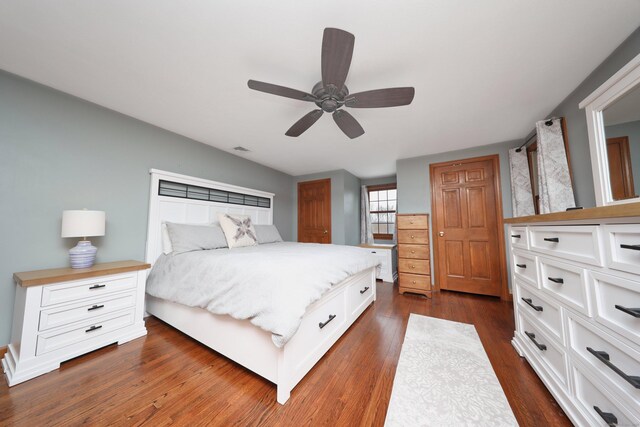 227 Hany Ln, Vernon, CT 06066 - bedroom with dark wood-type flooring and a ceiling fan