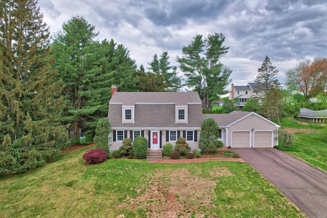 227 Hany Ln, Vernon, CT 06066 - dutch colonial with an attached garage, a front lawn, driveway, and roof with shingles