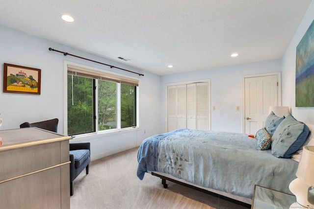 498 Eastbury Hill Rd, Glastonbury, CT 06033 - bedroom with light colored carpet, recessed lighting, baseboards, and a closet