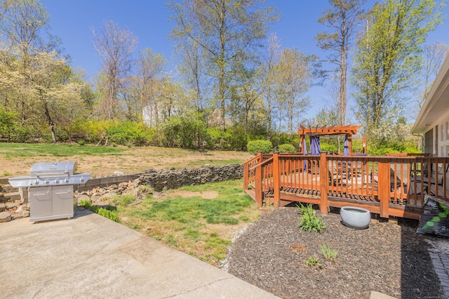 97 Doolittle Dr, Bethany, CT 06524 - view of yard with a wooden deck and a patio area