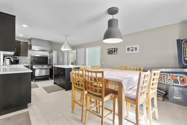 200 Sachem Head Rd, Guilford, CT 06437 - dining space featuring light tile patterned flooring and recessed lighting