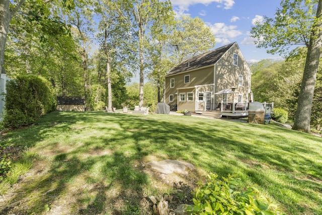 200 Sachem Head Rd, Guilford, CT 06437 - view of green lawn with a deck