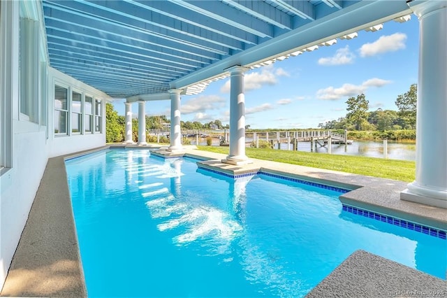 pool featuring a water view
