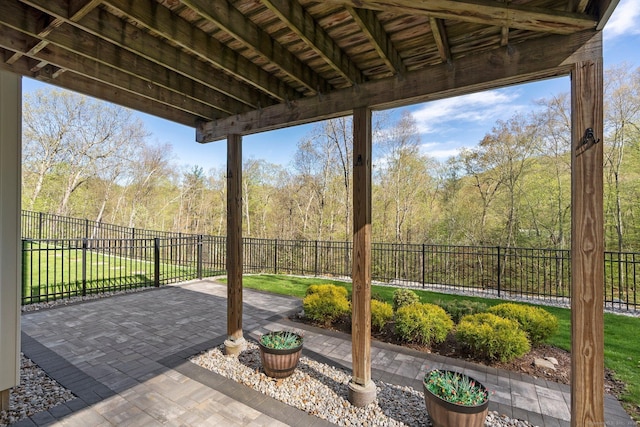 view of patio featuring a fenced backyard