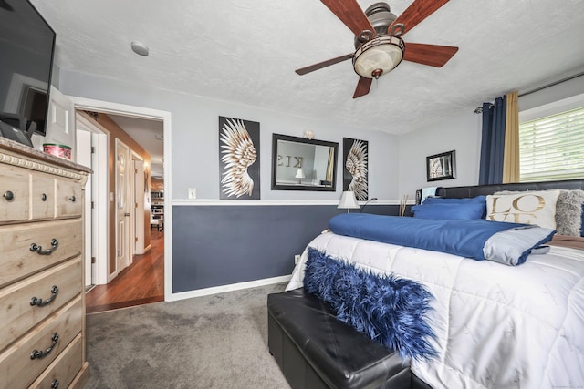 839 Washington Avenue Extension, Waterbury, CT 06708 - bedroom with carpet, a textured ceiling, baseboards, and a ceiling fan