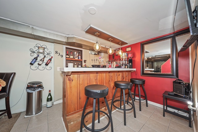 839 Washington Avenue Extension, Waterbury, CT 06708 - indoor bar with tile patterned floors, baseboards, and pendant lighting