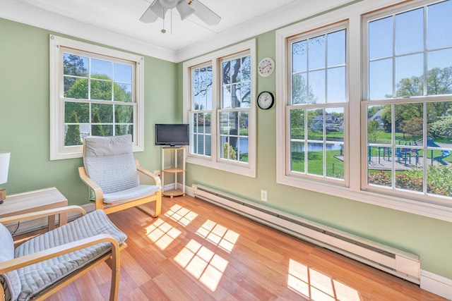 sunroom / solarium with baseboard heating