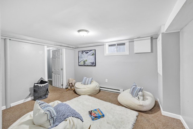 84 Oxford St, Bridgeport, CT 06606 - sitting room featuring a baseboard heating unit and carpet floors