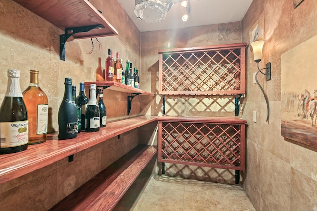view of wine area