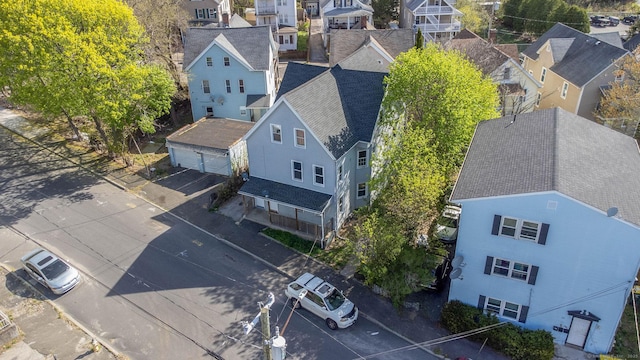 aerial view with a residential view