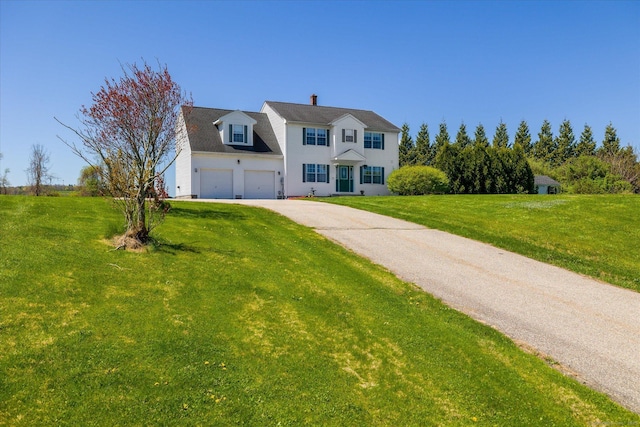 6 Margaret Cir, Pomfret, CT 06259 - view of front of house featuring driveway, a chimney, and a front lawn