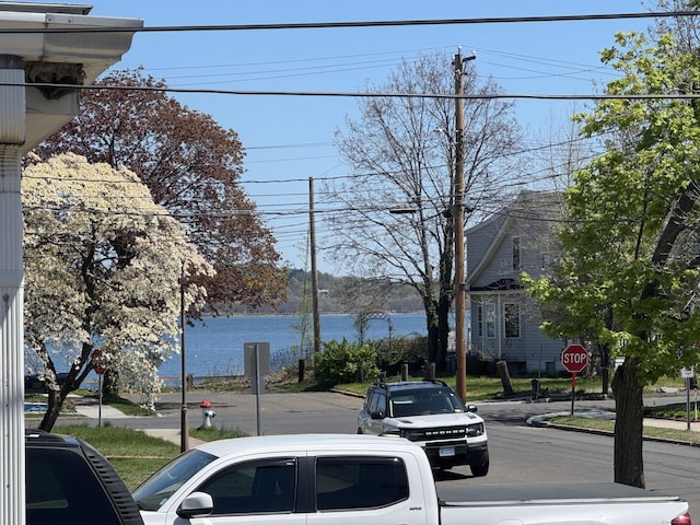 33 E Brown St, West Haven, CT 06516 - view of street with a water view, sidewalks, traffic signs, and curbs