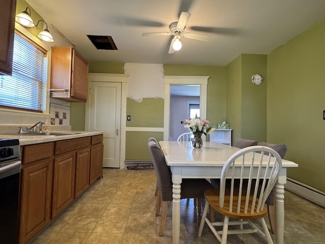 33 E Brown St, West Haven, CT 06516 - dining area featuring ceiling fan