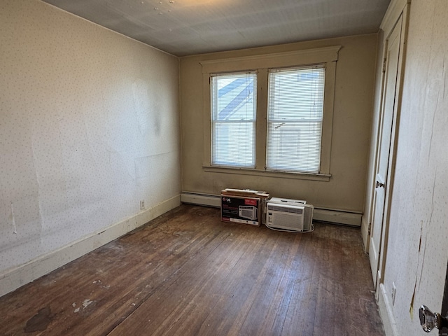 33 E Brown St, West Haven, CT 06516 - unfurnished room featuring dark wood-style floors and a baseboard radiator