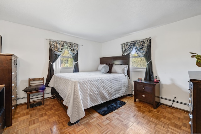bedroom with baseboard heating
