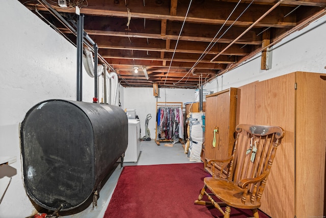 unfinished basement with heating fuel