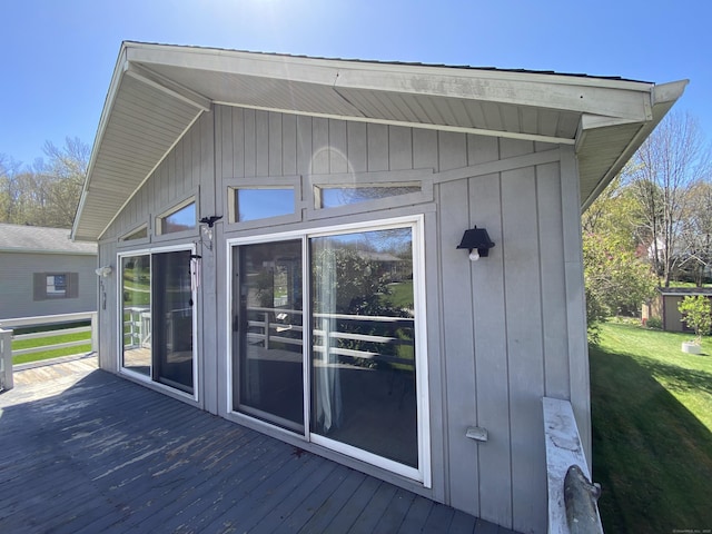 20 Connecticut Dr, Plainfield, CT 06374 - view of side of home with a deck and a lawn