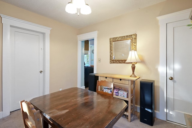 view of carpeted dining room