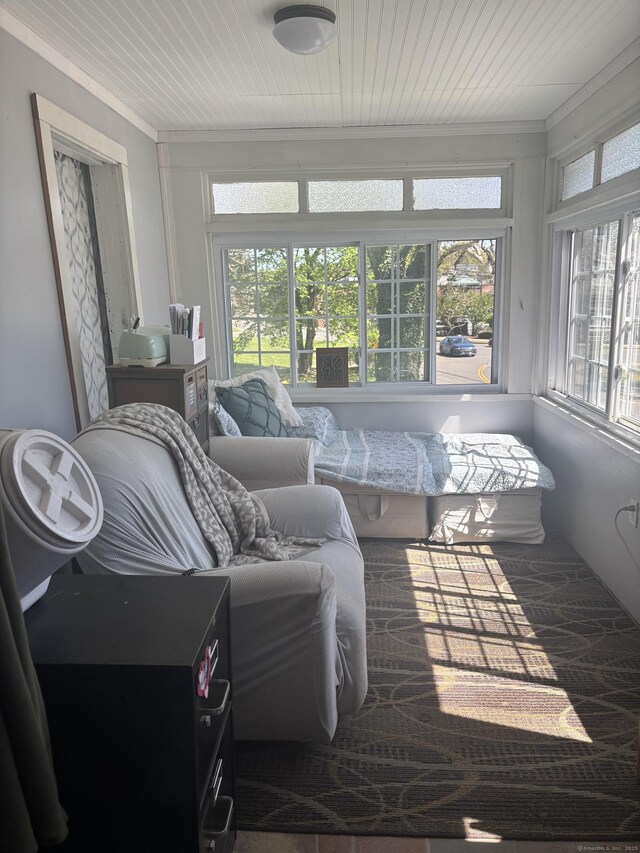 45 Ivy St, Branford, CT 06405 - sunroom featuring crown molding and wood ceiling