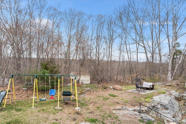 view of yard with a playground