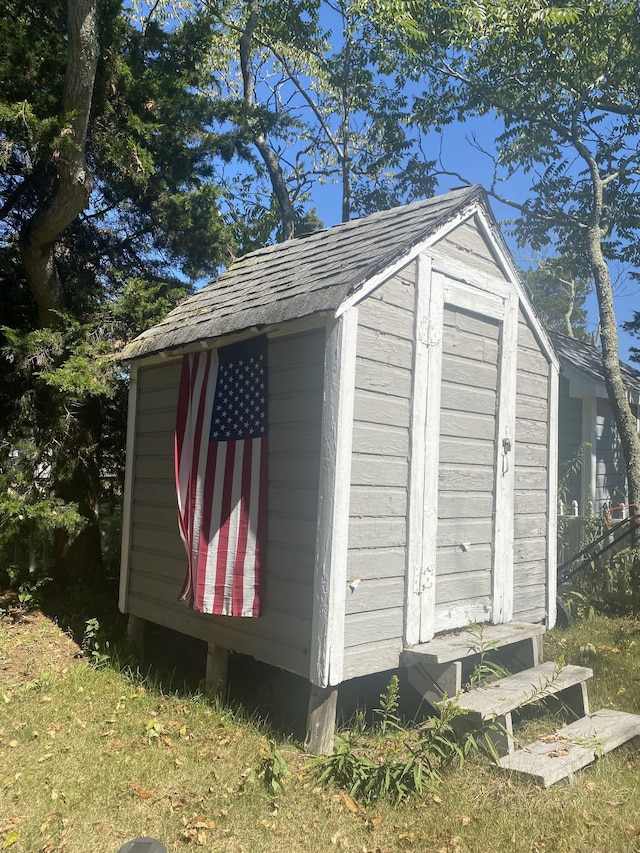 view of shed