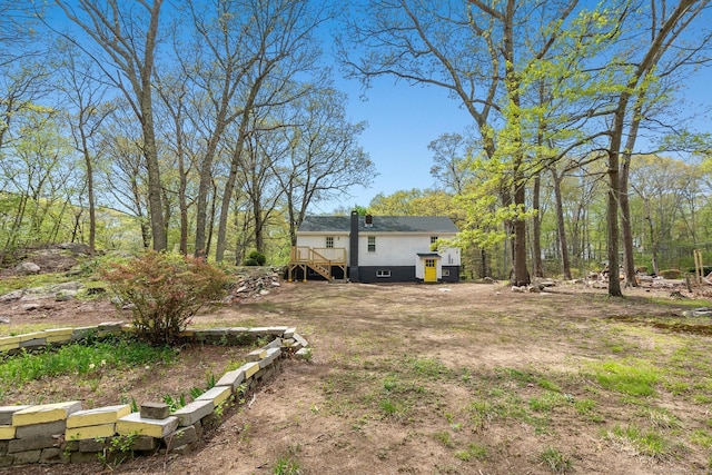 view of yard featuring a deck