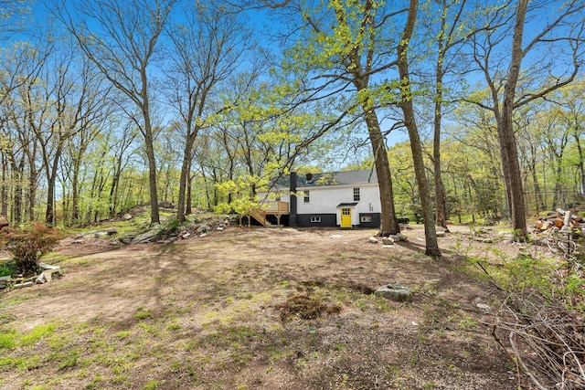view of yard featuring a deck