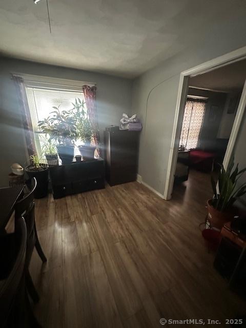 dining area featuring baseboards, wood finished floors, and a wealth of natural light