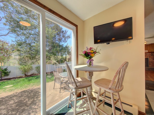 interior space with baseboard heating