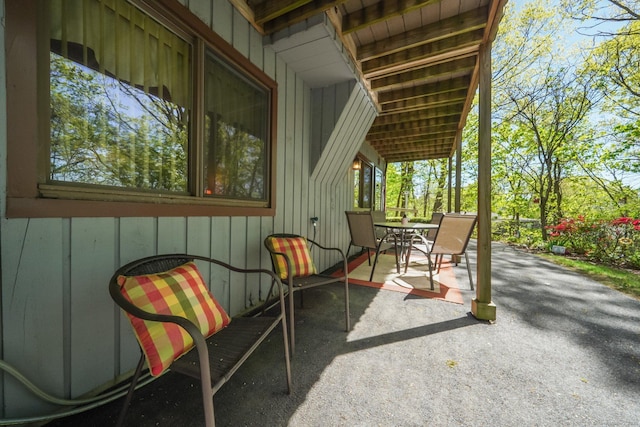 view of patio featuring outdoor dining space
