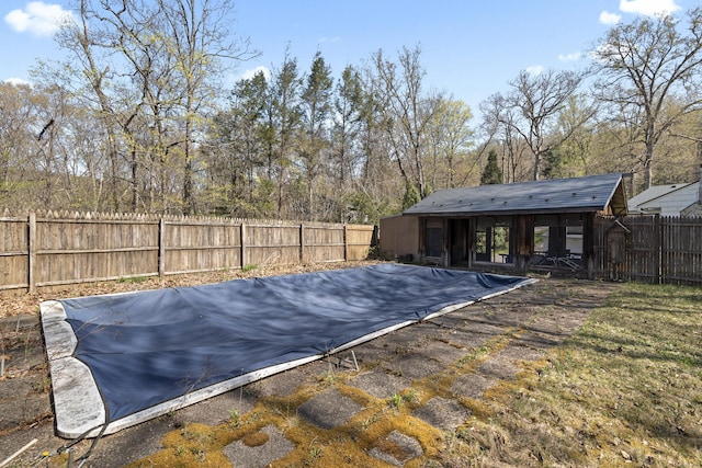 view of pool with a fenced in pool and a fenced backyard