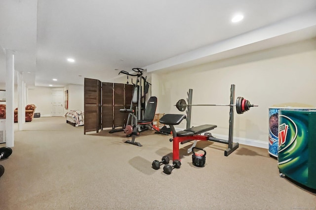 4 Walnut Ridge Rd, New Fairfield, CT 06812 - exercise area with recessed lighting, carpet flooring, and baseboards