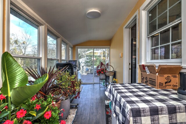 115 W Avon Rd, Farmington, CT 06085 - sunroom / solarium featuring vaulted ceiling and hardwood / wood-style flooring