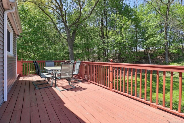 46 Fairway Grn, Fairfield, CT 06825 - wooden terrace featuring outdoor dining area