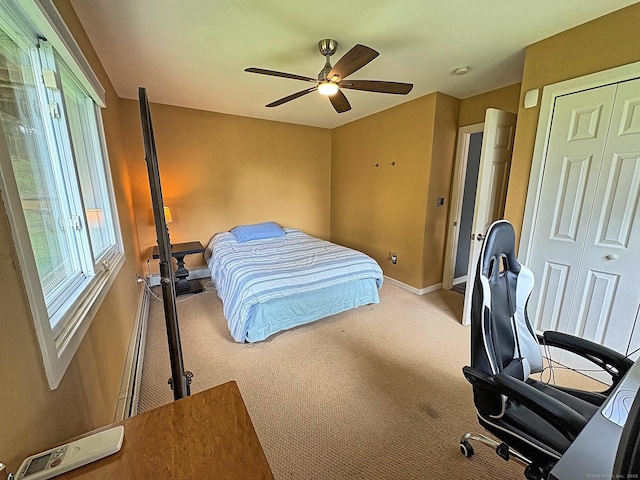 46 Fairway Grn, Fairfield, CT 06825 - carpeted bedroom with baseboards and ceiling fan