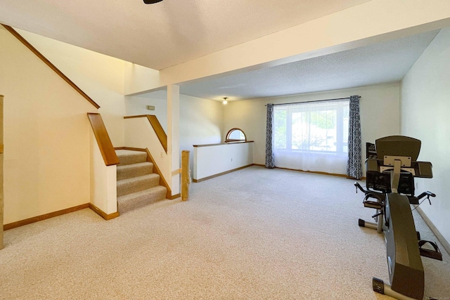 interior space featuring baseboards and carpet