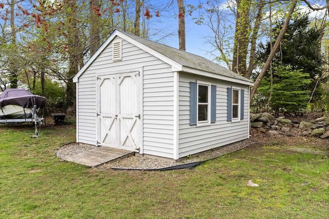 view of shed