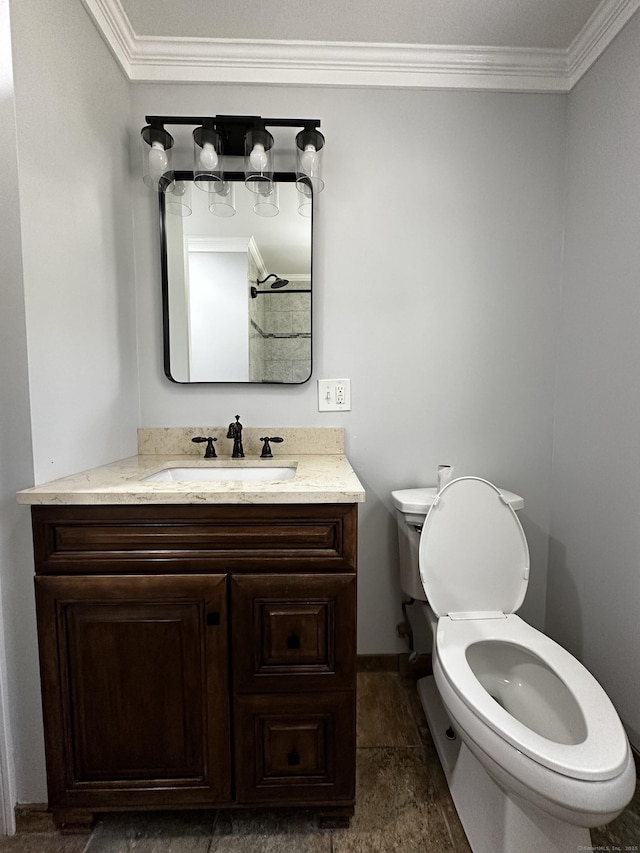 163 Sylvan Ave, Waterbury, CT 06706 - bathroom featuring crown molding and vanity