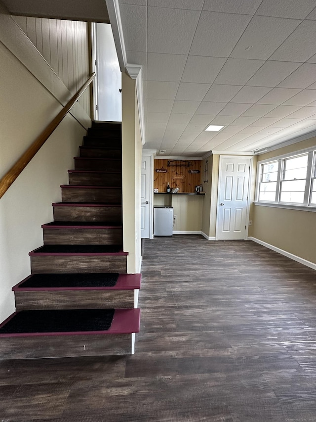 163 Sylvan Ave, Waterbury, CT 06706 - stairway with baseboards and wood finished floors