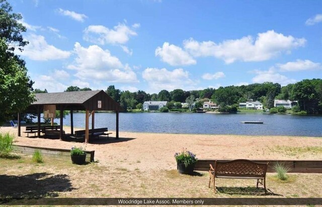 water view with a gazebo