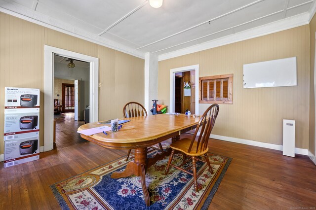 461 Meriden Waterbury Tpke, Southington, CT 06489 - dining space with baseboards, ornamental molding, and hardwood / wood-style flooring
