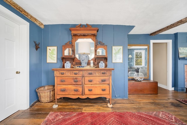149 Limekiln Rd, Redding, CT 06896 - bedroom featuring hardwood / wood-style flooring and beam ceiling