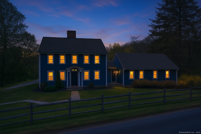 149 Limekiln Rd, Redding, CT 06896 - colonial-style house featuring a chimney