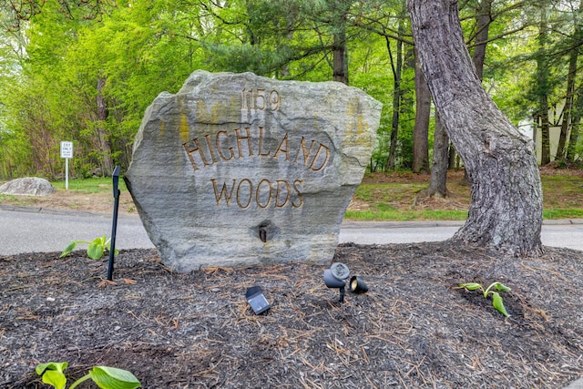 view of community sign