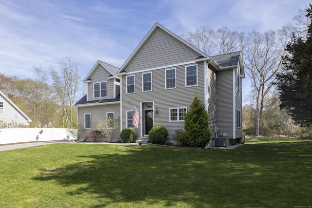 14 Cutter Dr, Stonington, CT 06355 - view of front of house featuring cooling unit and roof with shingles